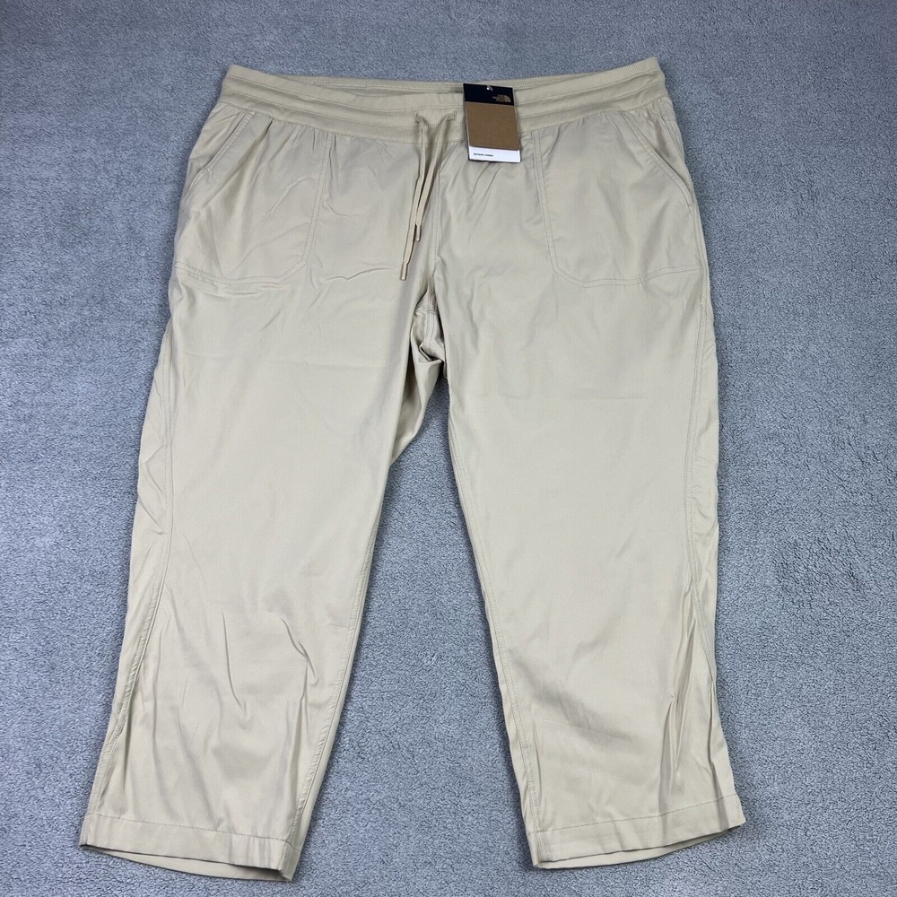 The North Face Aphrodite Motion Capri Pants Women's 3XL Tan Lightweight NEW